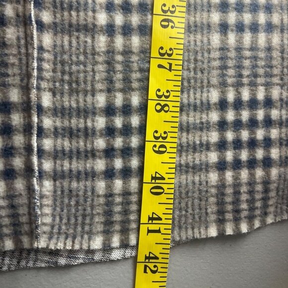 Bucket list Medium Plaid Long Shacket Jacket Oversized Boho Grunge Made USA - Picture 10 of 11